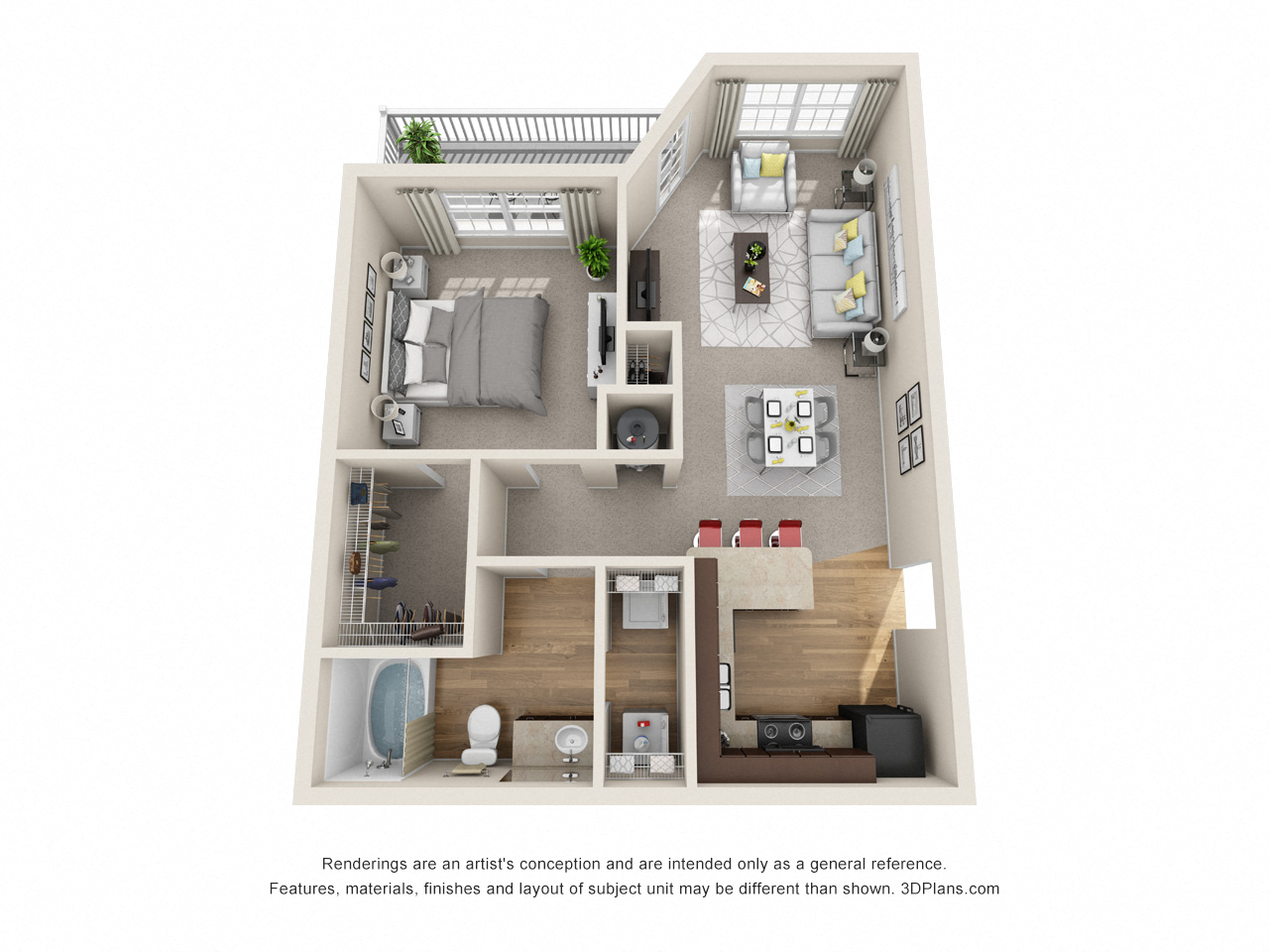 One bedroom floor plan